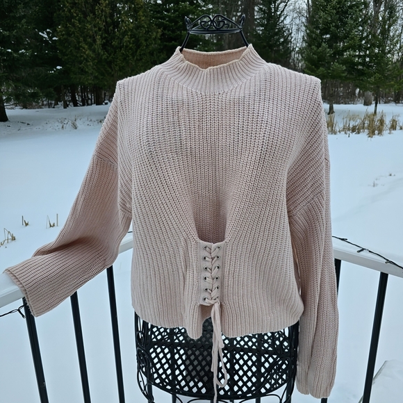 Hippie Laundry blush pink sweater size large, VGUC - Picture 1 of 9